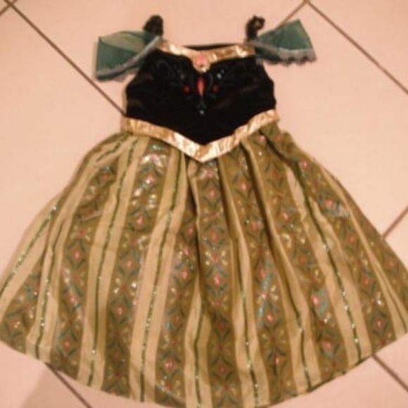 New! DISNEY WORLD Frozen Anna CORONATION DRESS M 7/8 GIRLS Halloween Costume - Picture 1 of 4